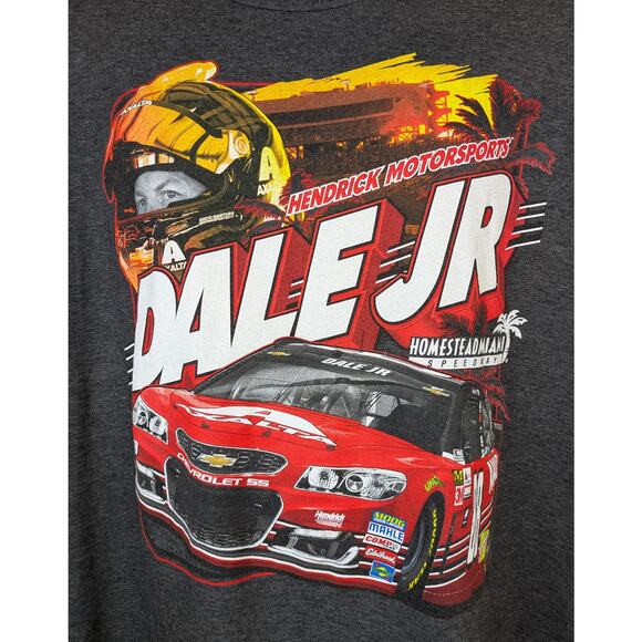 NASCAR Fanatics T Shirt 2XL Gray Dale Earnhardt Jr Homestead Miami Graphic Chevy - Picture 3 of 7